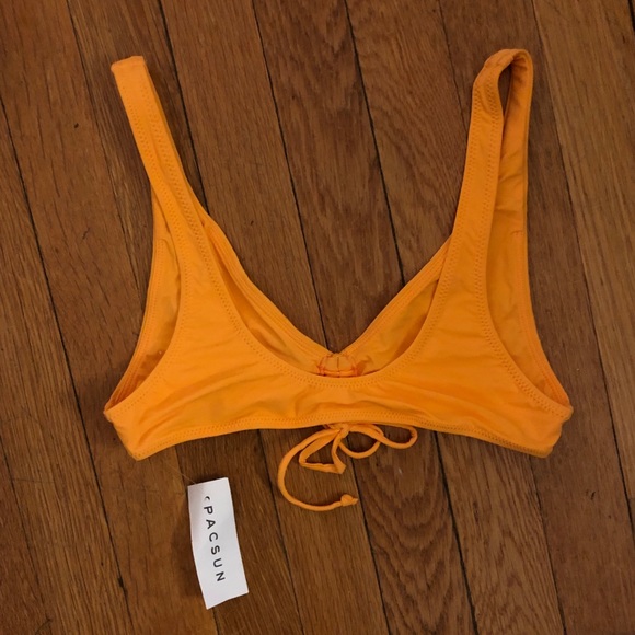 Pacsun Orange Drawstring Bikini Top XS - Picture 5 of 5